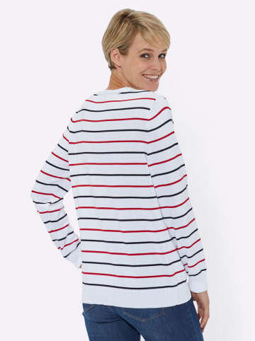 WITT WEIDEN Pullover in rot-marine-gestreift
