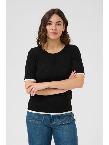 Kaffe Strickpullover KAlizza Regular fit in Black with Chalk contrast