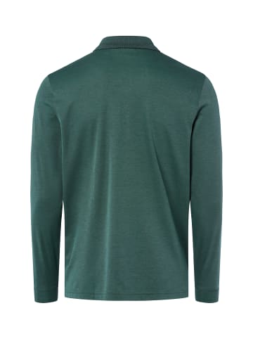 Ragman Langarm-Poloshirt - bügelleicht in tanne - 0013