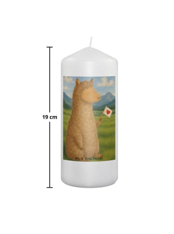 Mr. & Mrs. Panda Wachskerze Alpaka Fahne Design ohne Spruch in Weiß