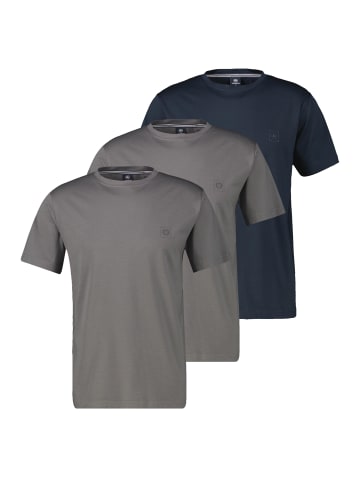 Lerros T-Shirt Basic in Grau / dunkelblau