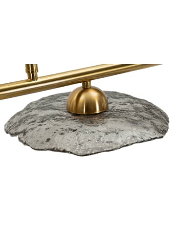 Mauro Ferretti Metallener Kronleuchter mit grauen Glasverzierungen, 100 x 24 x 18 cm