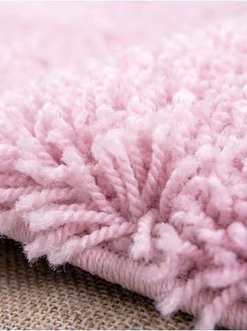 KADIMA DESIGN Teppich Hochflor Shaggy Waschbar Einfarbig RHEIN Strapazierfähig in Pink
