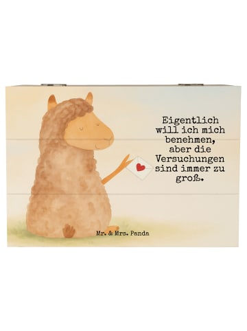 Mr. & Mrs. Panda Aufbewahrungsbox Alpaka Fahne Design mit Spruch in Weiß