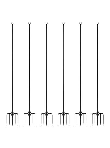6 x Lichterkettenstange in Schwarz - 3 m