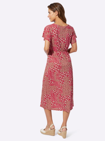 Sieh an! Jersey-Kleid in erdbeere-champagner-bedruckt