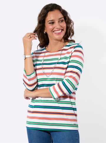 WITT WEIDEN Rundhals-Shirt in ecru-altrosa-geringelt