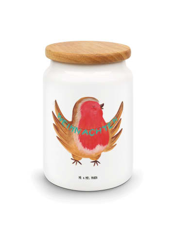 Mr. & Mrs. Panda Frischhaltedose Rotkehlchen Weihnachten ohne Sp... in Weiß