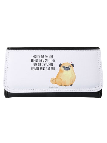 Mr. & Mrs. Panda Brieftasche Mops mit Spruch in Weiß