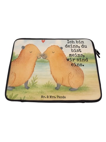 Mr. & Mrs. Panda Notebook Tasche Capybara Liebe Design mit Spruch in Weiß