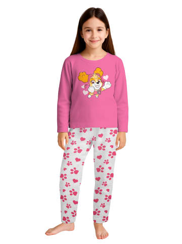 Paw Patrol Paw Patrol Schlafanzug Skye Pyjama Set Langarm Oberteil mit Hose in grau/pink