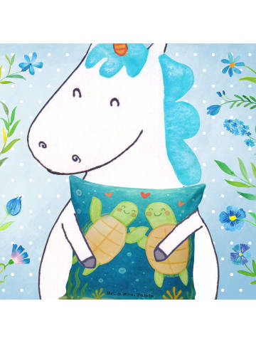 Mr. & Mrs. Panda Kopfkissen Schildkröten Paar Design ohne Spruch in Weiß