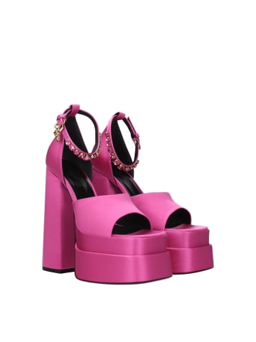 Versace Pink Satin Plateau Sandalen