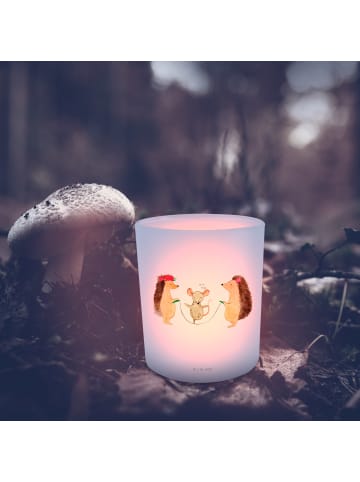 Mr. & Mrs. Panda Teelichthalter Glas Igel Seilhüpfen ohne Spruch in Transparent