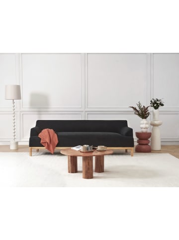 Beliani 3-Sitzer Sofa SOSJO in Schwarz/Braun - (W) 219 x (H) 74 x (L) 83 cm