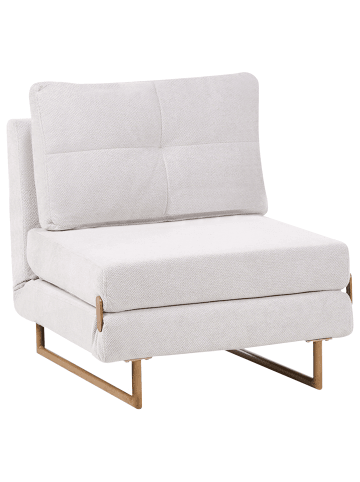 Beliani Einzelsofa JERSLEV in Weiß/Braun - (W) 79 x (H) 87 x (L) 84 cm