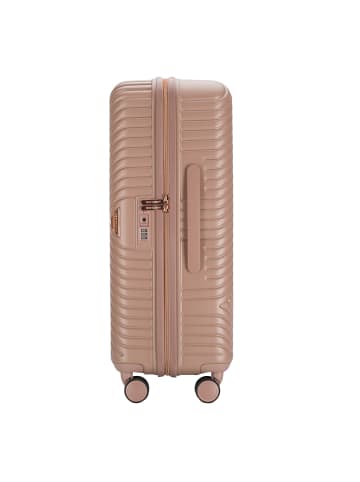 Wittchen Medium suitcase and cosmetic case with a striped design in Pastelpink