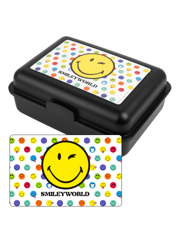 United Labels Smiley Brotdose mit Trennwand - Smileyworld in schwarz