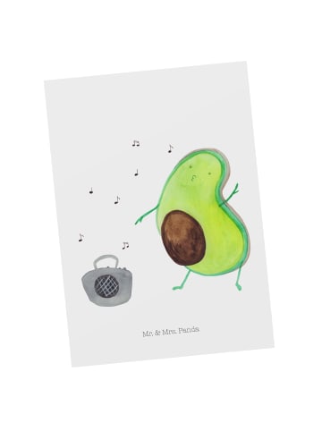 Mr. & Mrs. Panda Postkarte Avocado Tanzen ohne Spruch in Weiß