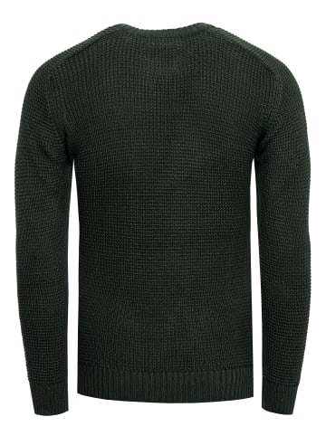 Rusty Neal Grobstrick Slim Fit Rundhals-Pullover in Khaki