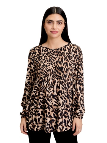 Betty Barclay Schlupfbluse mit Plissee in Schwarz/Beige