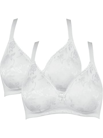 Naturana Baumwolle BH ohne Bügel 2er-Pack in weiß