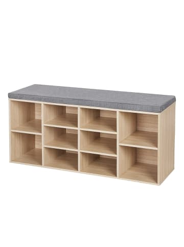VASAGLE Schuhbank Custos in Eichenfarben-Grau - (B)104 x (H)48 x (T)30 cm