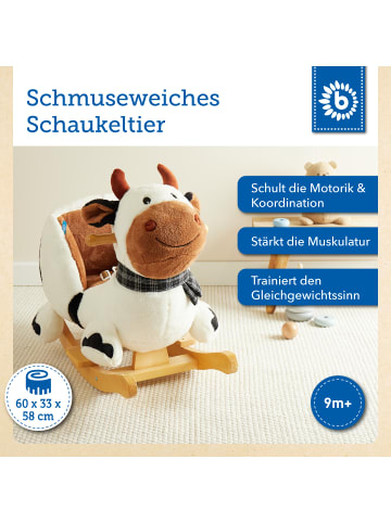 Bieco Spielwaren Plüsch Schaukeltier Kuh "Bauernhof in Weiß