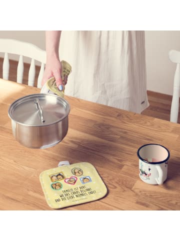 Mr. & Mrs. Panda Topfhandschuhe Igel Familie mit Spruch in Gelb Pastell