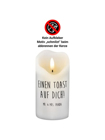 Mr. & Mrs. Panda Kerze Toast Party mit Spruch in Weiß