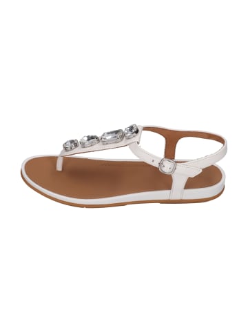 fitflop Pantoletten GRACIE ULTRA-JEWEL LEATHER T-BAR in weiß