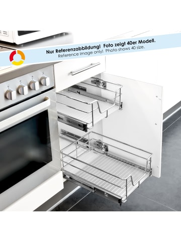 bremermann Teleskopschublade für 50 cm Schrank in Chrom