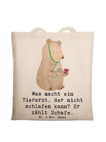 Mr. & Mrs. Panda Tasche Tierarzt Schafzählen mit Spruch in Creme