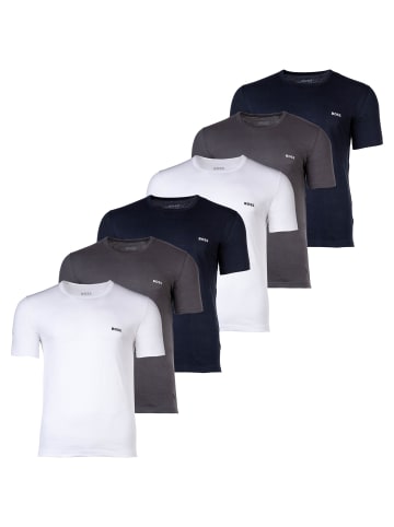 BOSS T-Shirt 6er Pack in Blau/Grau/Weiß