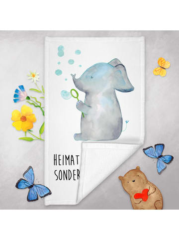 Mr. & Mrs. Panda Gästehandtuch Elefant Seifenblasen mit Spruch in Weiß