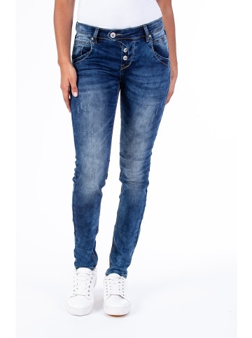 BLUE MONKEY Slim Fit Jeans für Damen in blau
