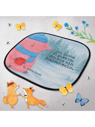 Mr. & Mrs. Panda sonnenschutz Schwein Glühwein Design mit Spruch in Weiß