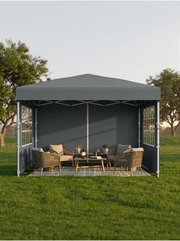 SONGMICS Pavillon Sheld in Grau - (B)300 x (H)260 x (T)300 cm