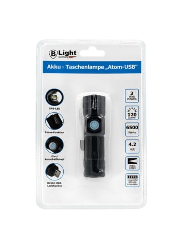 COFI 1453 Akku-LED-Handlampe mit XPE-LED 400 mAh - 3 modi, 120 Lumen, 6500 in Schwarz