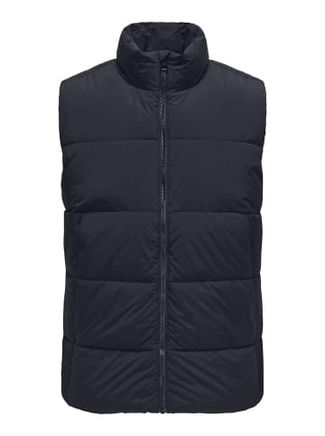 Only&Sons Steppweste 'Global' in dunkelblau