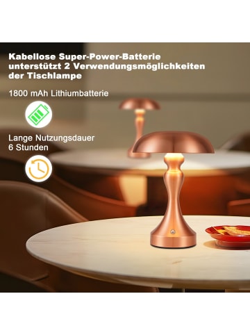 ZMH Tischleuchte LED in rötliches Bronze 1800 mAh Touch Dimmbar