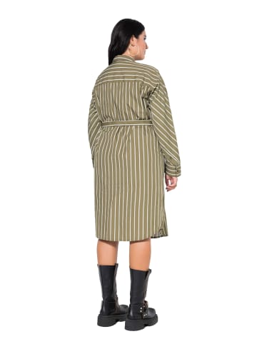 Studio Untold Midikleid in dunkles olive