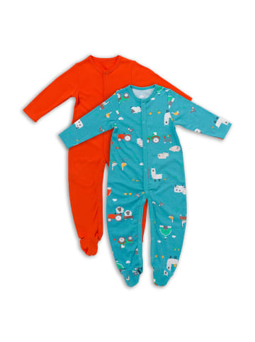 Schlummersack Bio Baby-Schlafanzug langarm 2er Pack in Blau