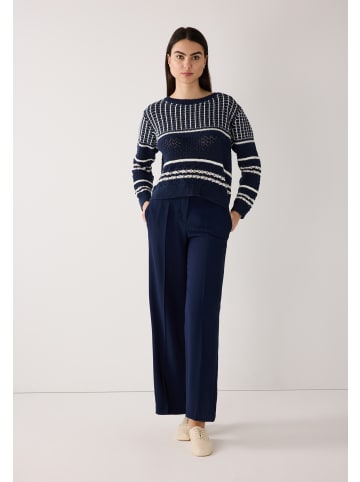 More & More leichter Ajour-Pullover,Streifenmix in structure stripe
