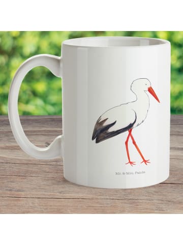 Mr. & Mrs. Panda Mehrwegbecher Storch ohne Spruch in Weiß