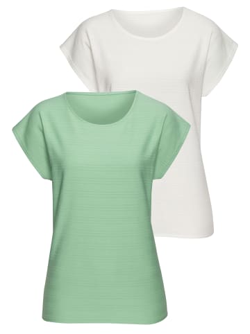 Vivance by Lascana Kurzarmshirt in grün, creme