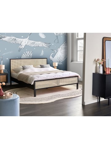 Beliani 2-tlg Doppelbett SALERNAS in Schwarz/Braun