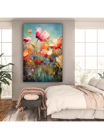 OnlyWow Leinwand Bilder Bunte Blumen
