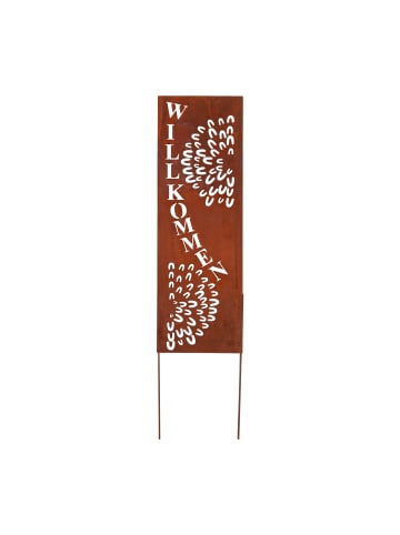 Gartenschild Rost Willkommen in Braun
