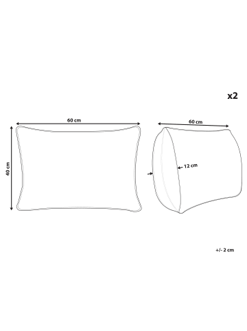 Beliani 2er-Set Dekokissen TAMNINE in Grün/Weiß